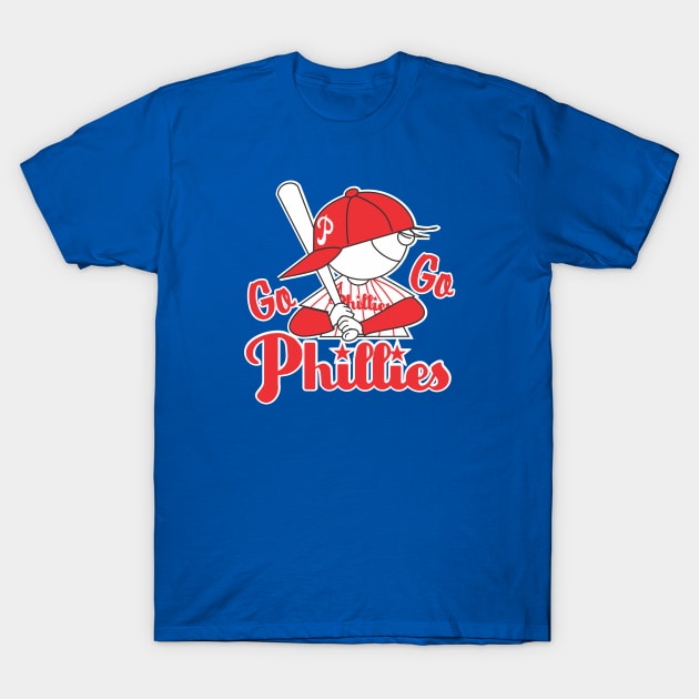 Philadelphia Phillies Vintage 60s Design T-Shirt by Tom Stiglich Cartoons